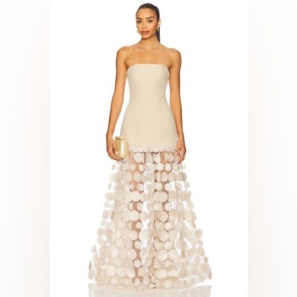 NWOT BRONX AND BANCO HARPER STRAIGHT DRESS in Cream Strapless Wedding Gown - Picture 4 of 16